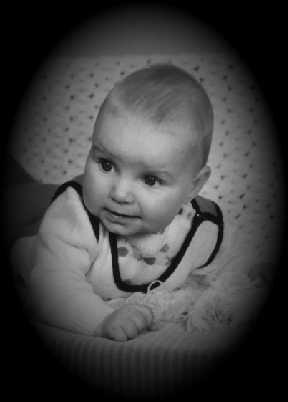 Das war ich als Baby.